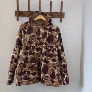 Vintage Hodgman Duck Camo Hooded Rain Jacket